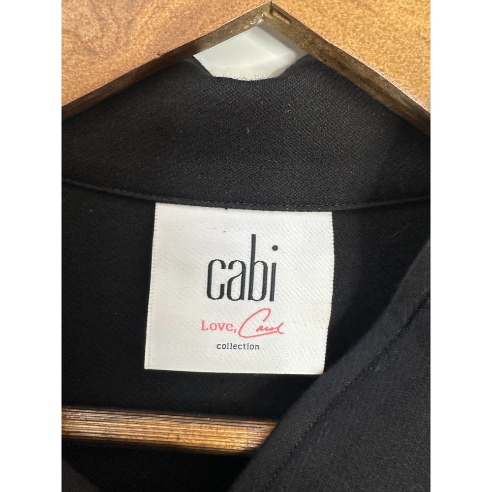 CAbi Convertible Jacket Style 3176 Black Gray Cropped Duster Size Small Button - Picture 5 of 11